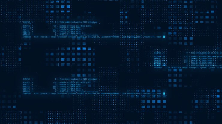Tecnologia di sicurezza informatica database cyber decodificatore a matrice matrice hitech scienza dei dati digitale crittografato