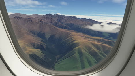 mountain view from airplane window