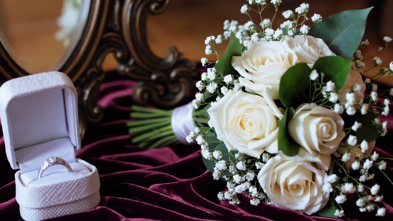 Beautiful Wedding Bouquet with Ring Box