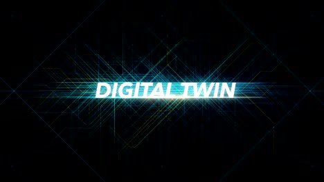 digital lines tech word - digital twin