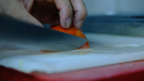 Making-salad-for-chop-tomatoes