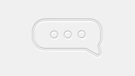 chat, animación de icono de burbuja de habla en fondo blanco. 4k