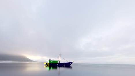 3D modeling art of a caiçara boat painted with the Brazilian flag.