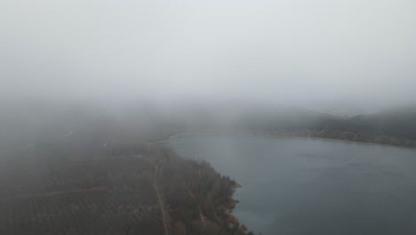 aerial foggy weather