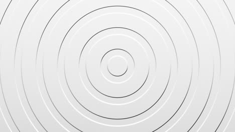 fondo gris claro animado abstracto. círculos indentados moviéndose hacia afuera. 4k listo para buclear