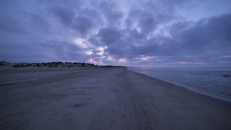 Cloudy-day-on-a-beach-Languedoc-Roussillon-traveling-forward