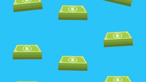 dinero billete de dólar cae en el fondo