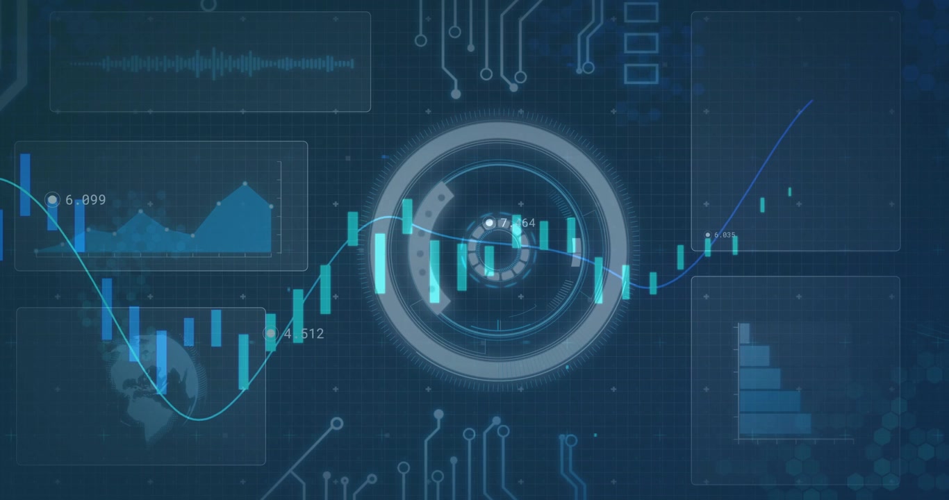 Animated Digital Data Visualization with Graphs and Charts