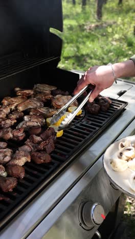 grilling outdoors