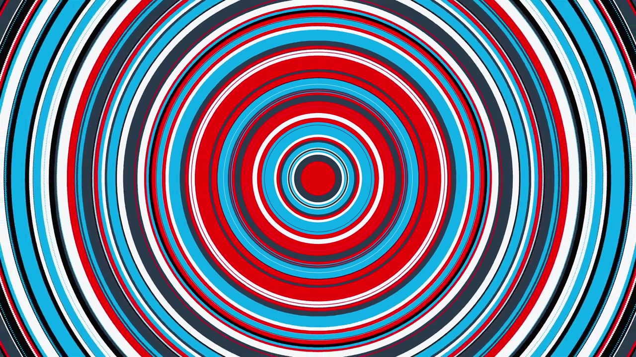 The appearance and disappearance of a colorful circle with radial stripes, computer generated. 3d rendering of abstract transition background
