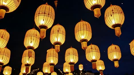 beautiful chinese lanterns illuminate the night sky