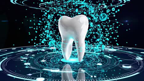 digital tooth illustration with technology