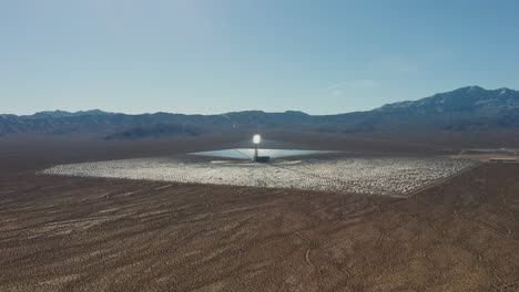 midday camera drone view from ivanpah solar electric generating system in nevada, california