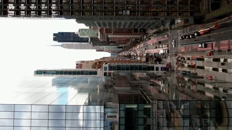 downtown manhattan, new york city skyline - ascending vertical establishing shot