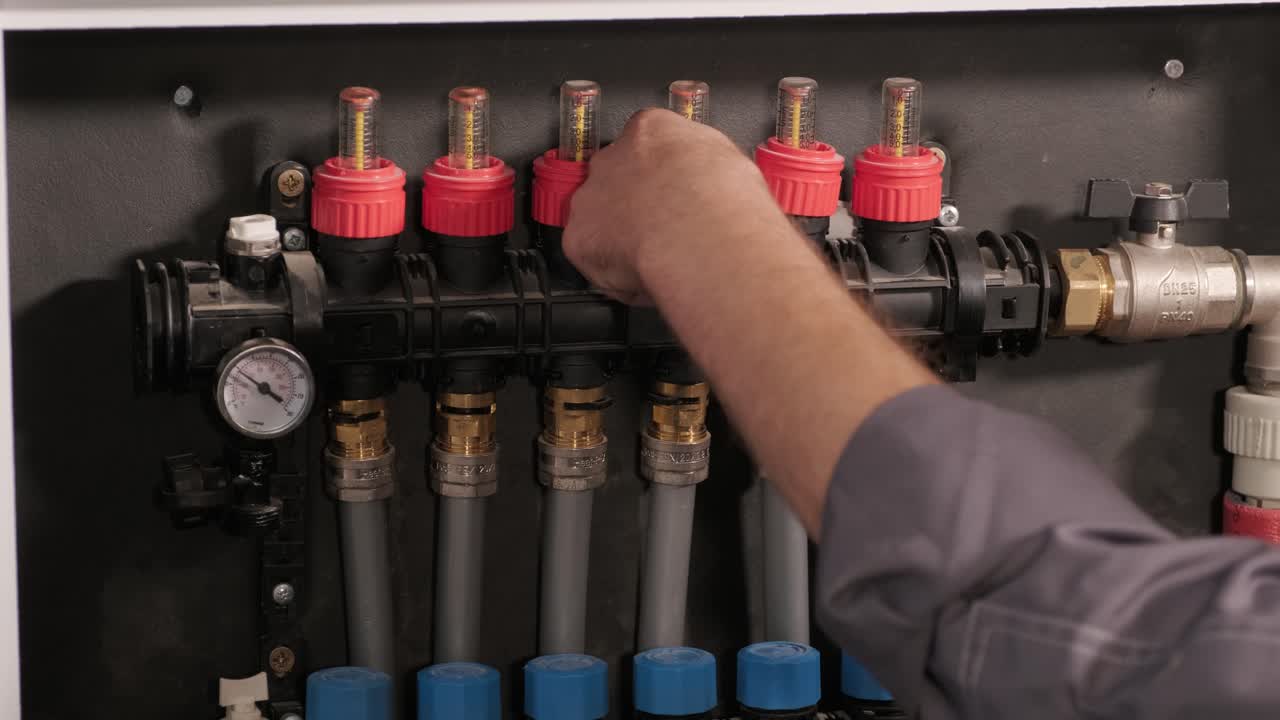 técnico de hvac instala sistemas de calefacción, ventilación y aire acondicionado