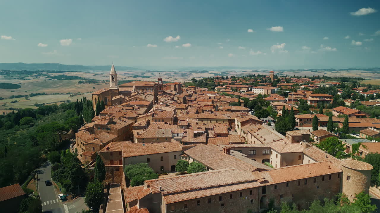 Aerial View of a Tuscan Hilltop Town