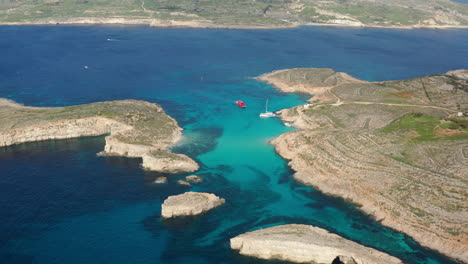 crystal clear water of the blue lagoon on the island of comino in malta