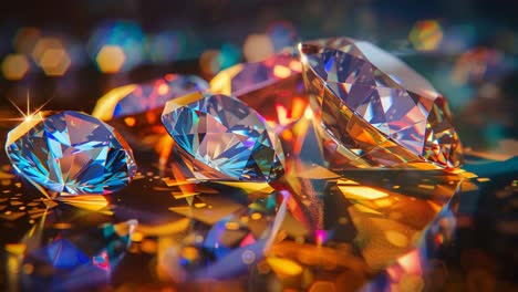 close-up of sparkling diamonds