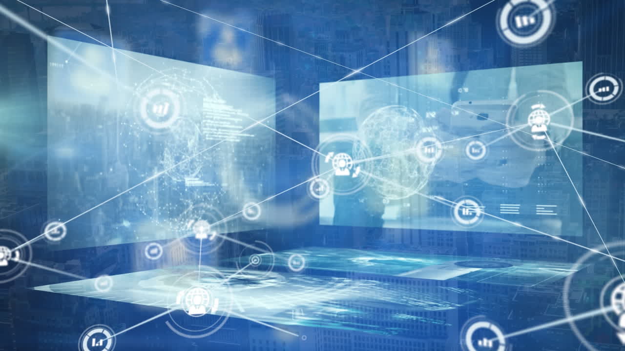 데이터 프로세싱을 통한 연결 네트워크의 애니메이션