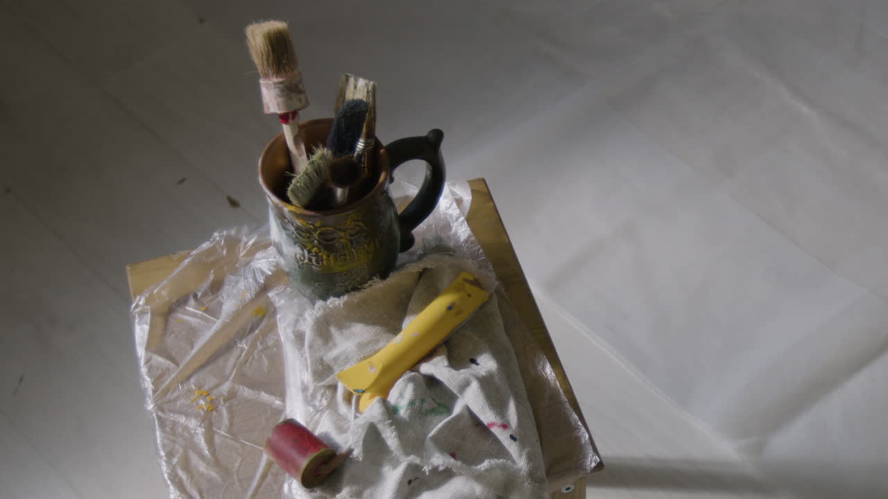 Still Life with Paint Brushes and Paint