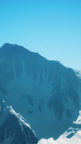 snowy mountain peak against a clear blue sky