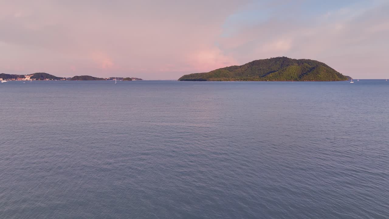Sunset View of Islands and Sea