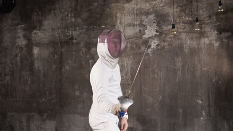 fencer in action