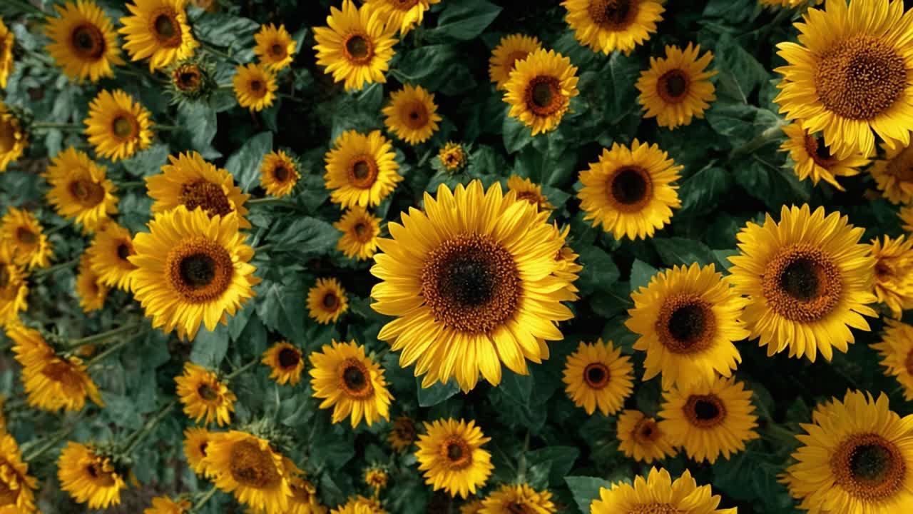 A Vibrant Field of Sunflowers Spreading Across the Landscape, Bathed in Warm Sunlight, Showcasing the Natural Beauty and Cheerful Essence of Nature's Golden Blooms