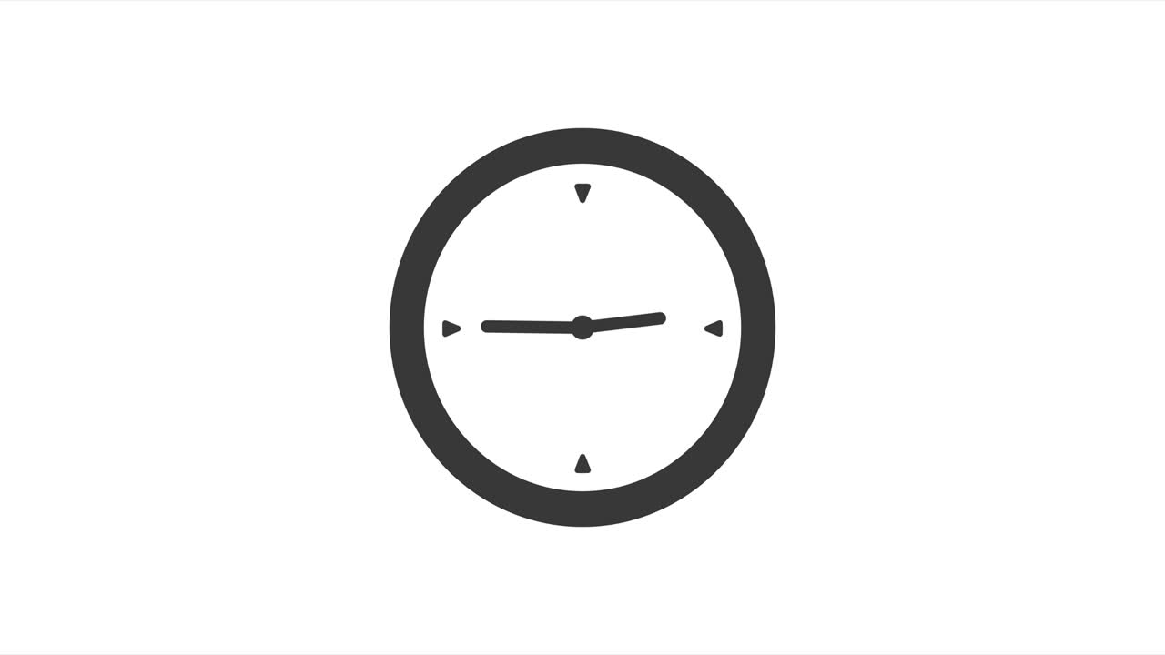 flechas del reloj caminando rápido. animación del icono del cronómetro. veinticuatro horas a alta velocidad