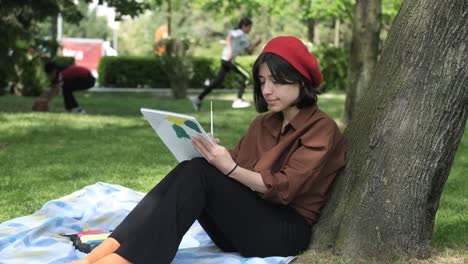 painting under tree