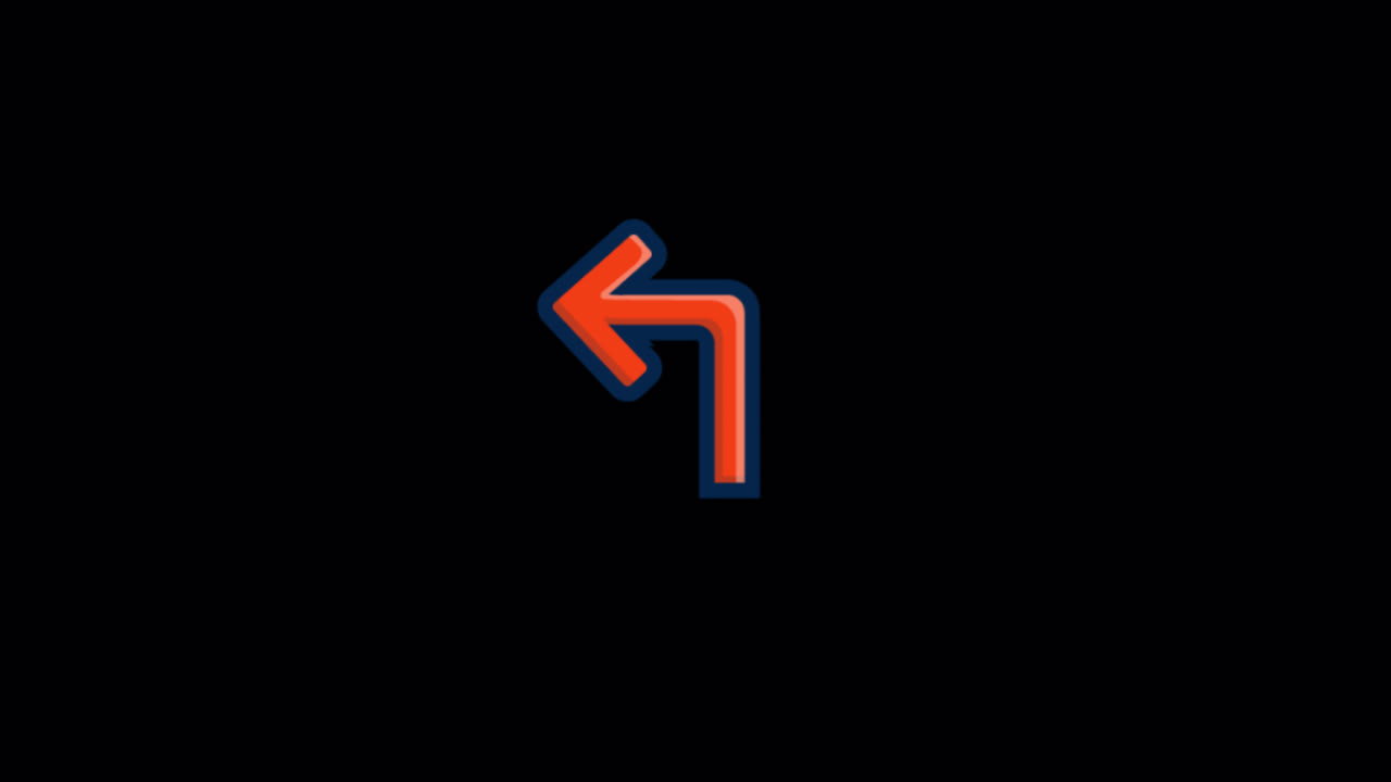 Animated Red Arrow Pointing Left and Up on Black Background