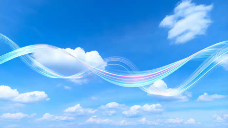 luminous abstract waves in blue sky