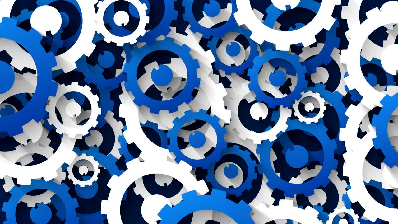 fondo industrial con engranajes azules y blancos