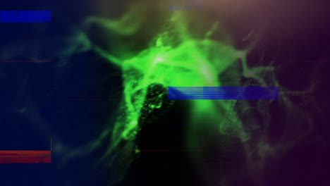 neuronas verdes y ruido de píxeles
