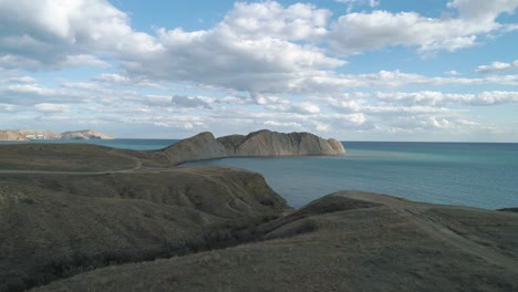 coastal landscape with cliffs and bay