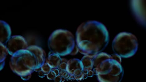 animación tridimensional de burbujas flotando de primer plano a segundo plano, fondo tranquilo y calmante para la relajación, gráfico en movimiento