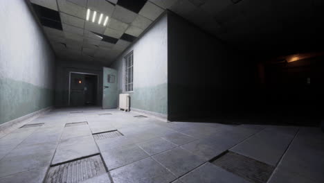 Creepy Abandoned Hospital Hallway
