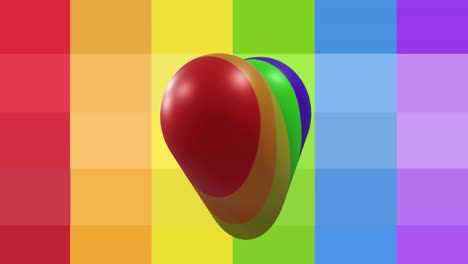 Animation-of-rainbow-heart-spinning-and-rainbow-stripes