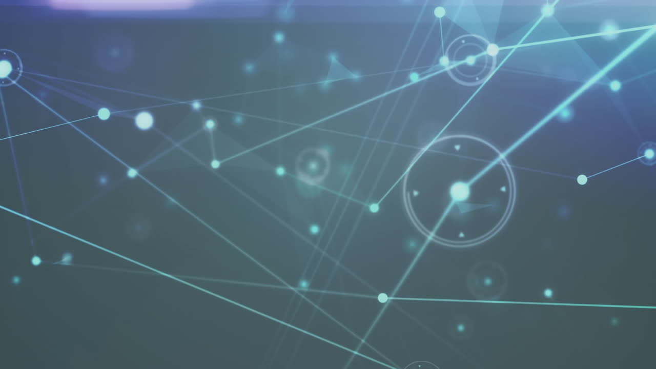 animación de la red de conexiones sobre fondo azul