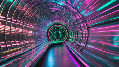 futuristic neon tunnel with glowing abstract design