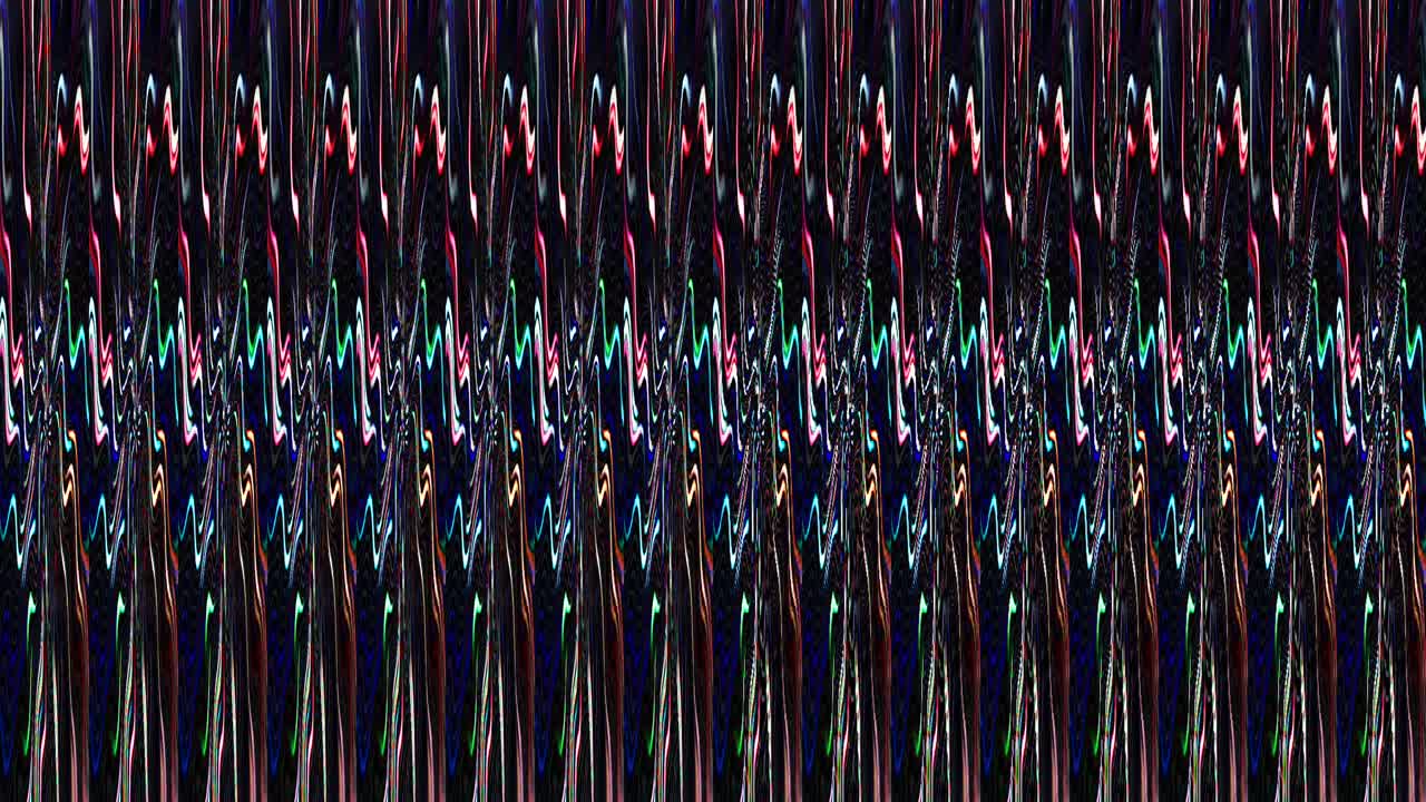 conjunto de líneas de forma de puntos movimiento de onda, colorido, sobre fondo negro