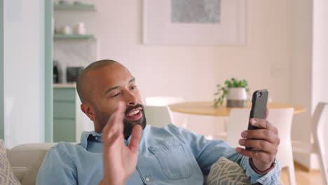 video call, smartphone and a wave