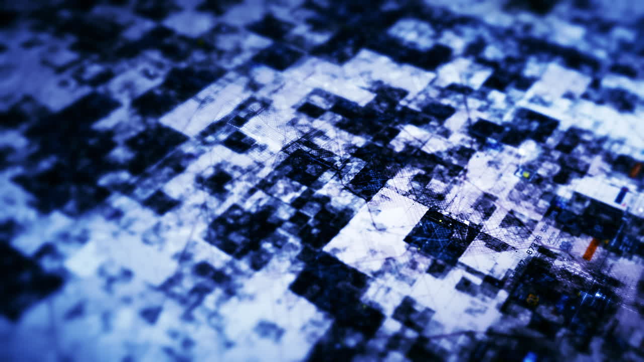 gráfico de movimiento avanzado matriz de datos de mapas digitales simulación del entorno cibernético big data analítica simulación de inteligencia artificial, pantalla de fondo de cabeza hacia arriba