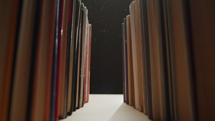 Libreria con file di libri