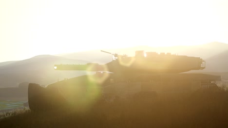 old rusty tank in desert