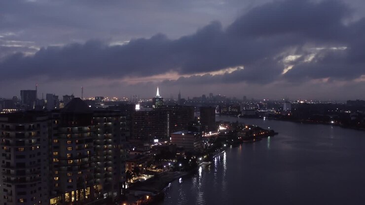 City at Dusk Nigeria Drone 03