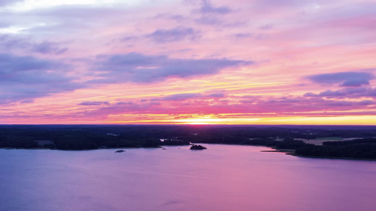 finlandia puesta de sol drone hiperlapso 4k