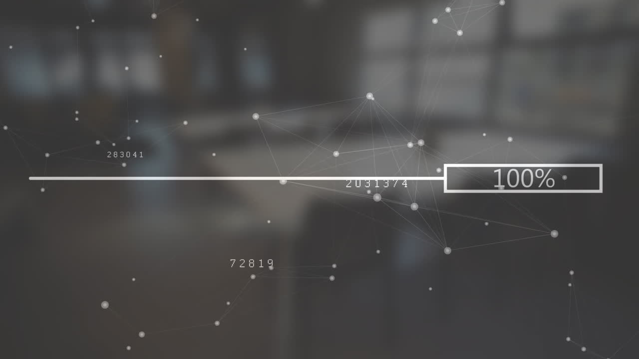 변하는 번호와 연결 네트워크에 따라 증가하는 비율로 로딩 바의 애니메이션