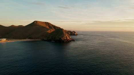 Establishing-shot-of-a-beautiful-mountain-at-sunset