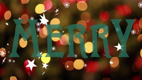 animation of christmas greetings text over christmas fairy lights